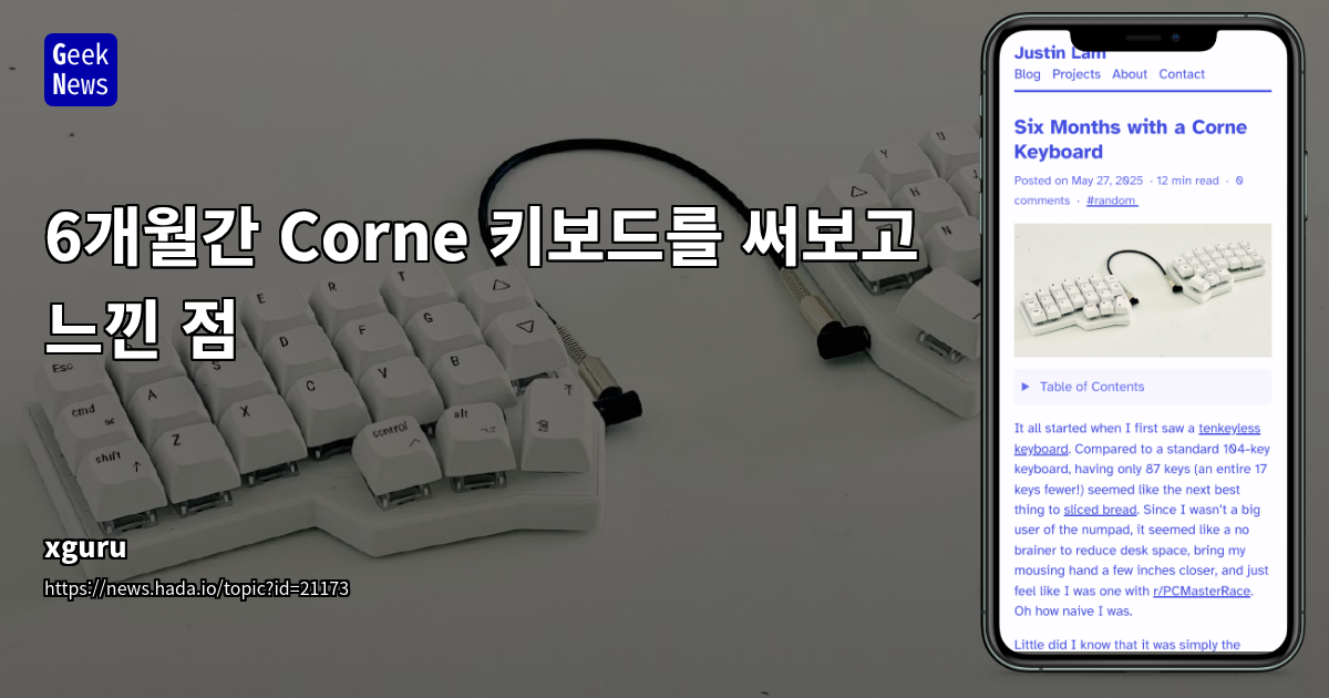 Corne 키보드 6개월 사용 후기: TTC 스위치 &amp; VIAL 커스터마이징