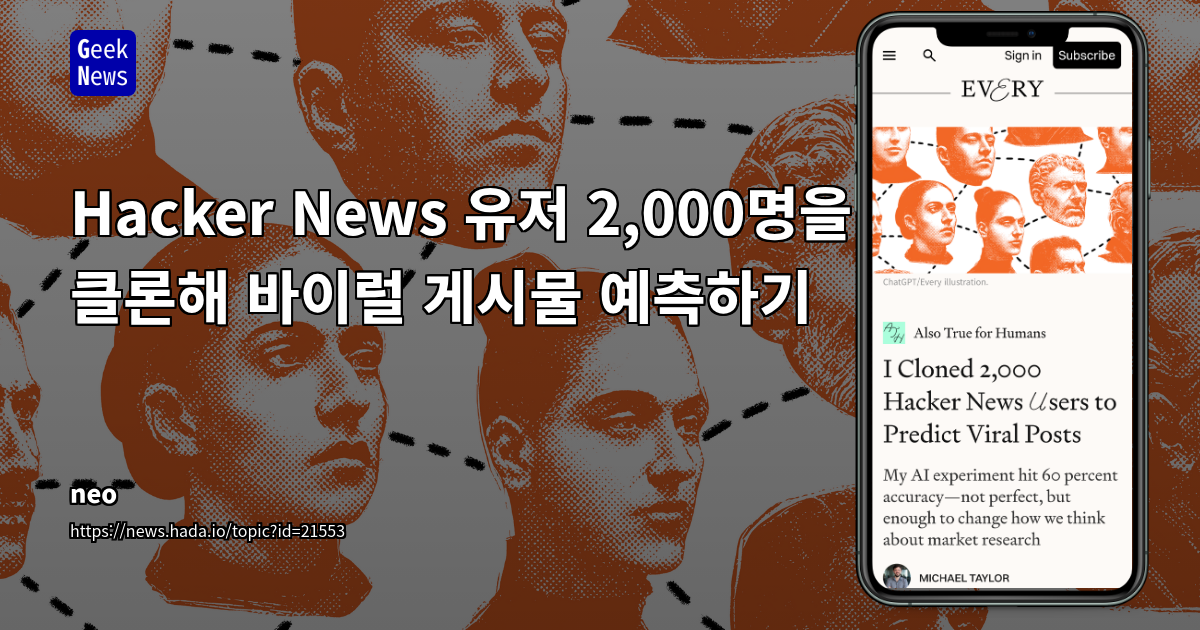 AI 기반 Hacker News 바이럴 예측 모델 60% 정확도 달성