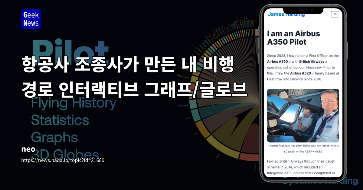 항공사 조종사의 인터랙티브 비행 경로 글로브