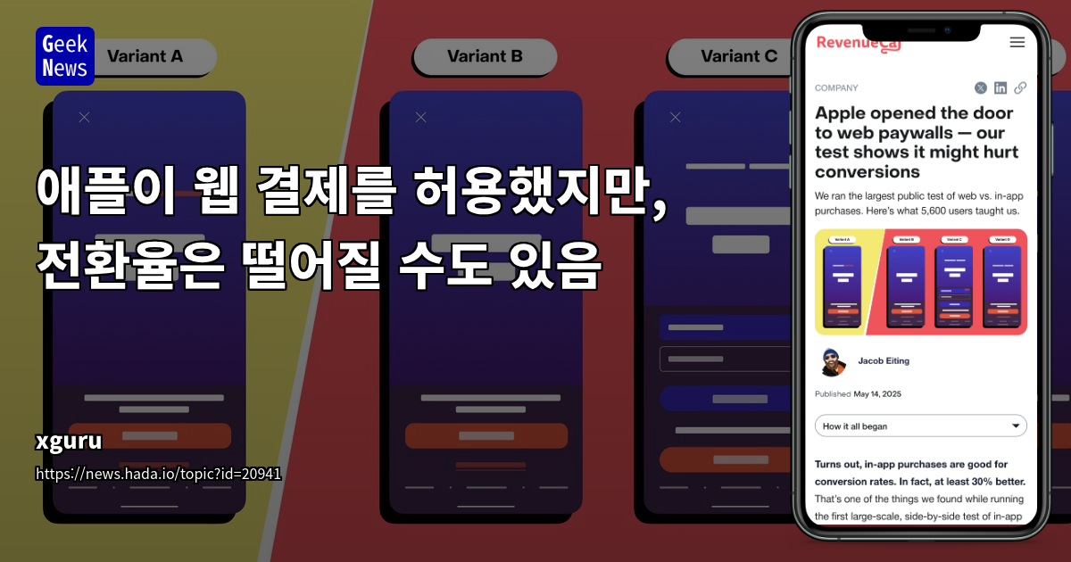 애플 웹 결제 도입 시 전환율 하락 및 전략 분석