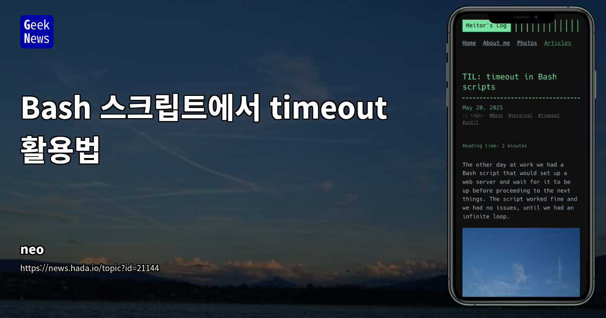 Bash 스크립트에서 timeout 활용법 및 curl 적용 팁