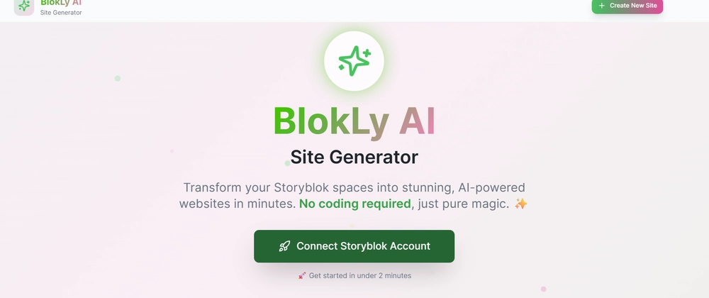 BlokLy AI: Storyblok 스페이스 기반 웹사이트 생성 도구