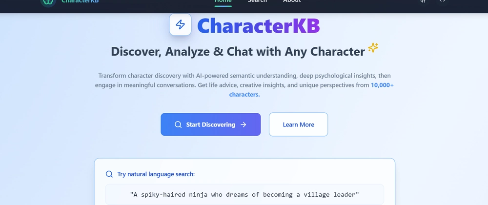 AI-Powered CharacterKB: Explore Fictional Characters with Se