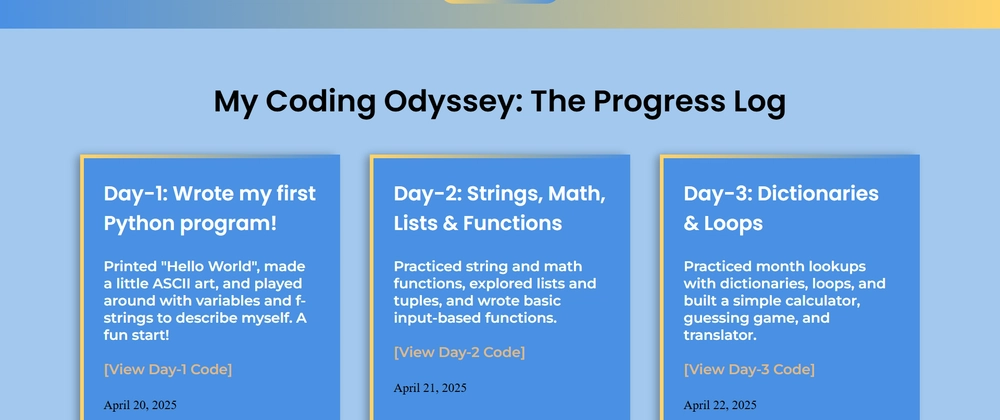 Day 40: HTML/CSS Progress Log with Flex Layout
