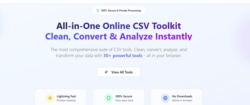 Free CSV Toolkit for In-Browser Data Analysis