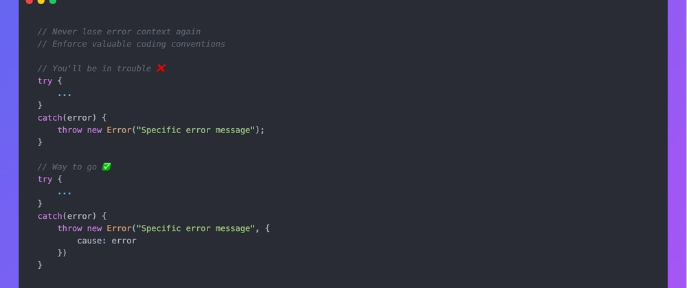 Preserve Error Context in JavaScript with Node.js and ESLint