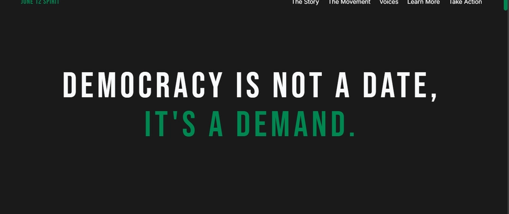 June 12 Tribute: Nigerian Democracy Landing Page