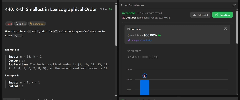 LeetCode 440: K-th Smallest Lexicographical Number Solution 