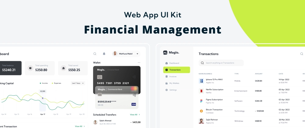 Free Financial Management Web UI Kit | Magro