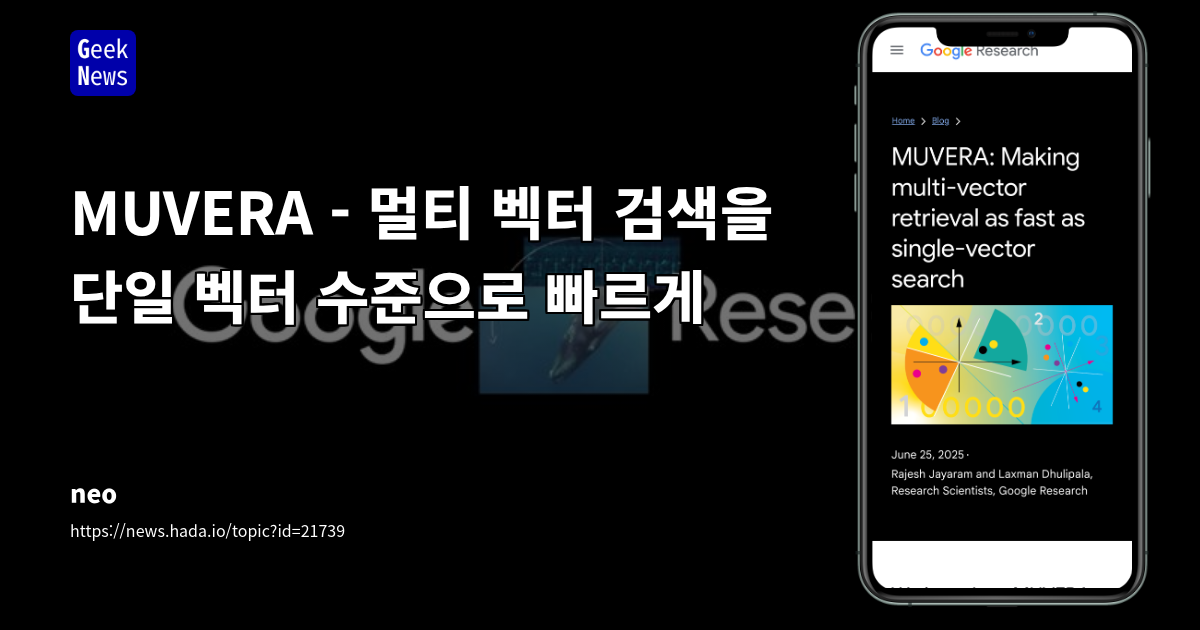 MUVERA: 초고속 멀티 벡터 검색 기술