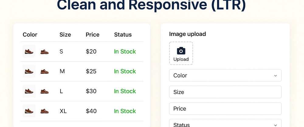 Product Management Dashboard UI: Clean, Responsive Design