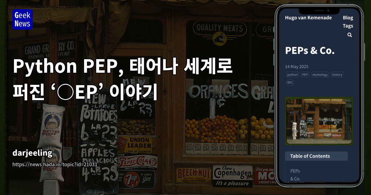 Python PEP와 글로벌 ○EP 확장 이야기
