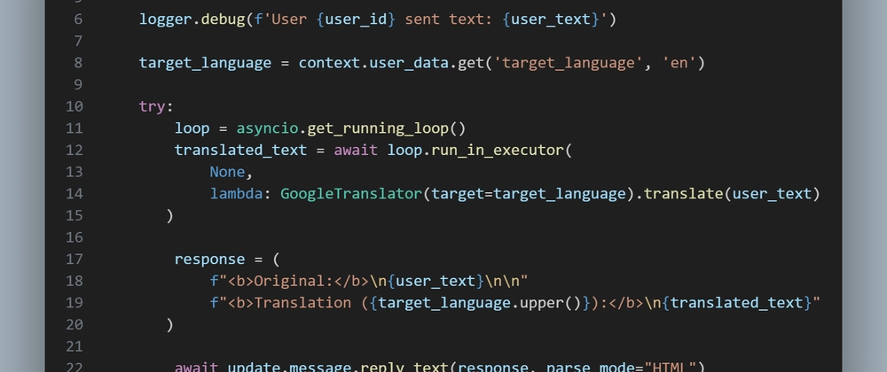 Telegram 번역 봇 개발 가이드: Python &amp; Async I/O 활용