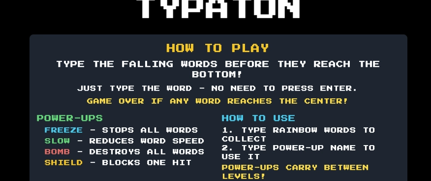 Typaton: 고난이도 타이핑 게임 &amp; Amazon Q Dev Challenge