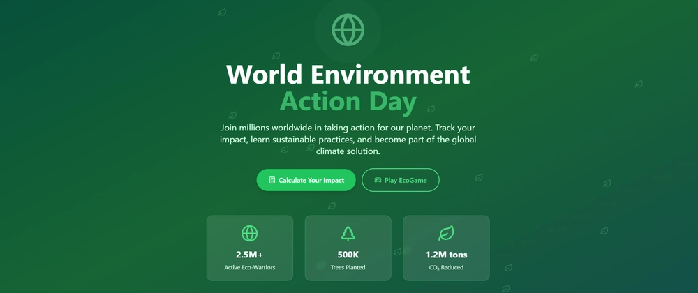 World Environment Day Landing Page with Framer Motion | Sust